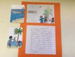 Despite living in the desert, this students enjoyed writing about fishing in the sea.