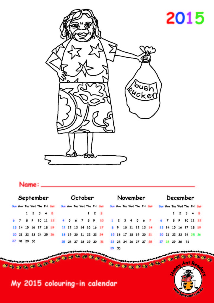 HAR calendar to colour in.