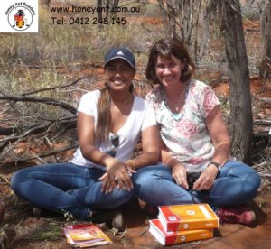 HARs in Aboriginal Languages - thanks to ILF! Jessica Mauboy and Margaret James singing the Luritja song with the Elders, in the red sand. 